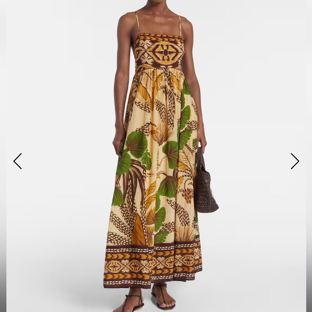 FarmRio | Foliage Sketch Sand Maxi Dress - Picture 2 of 5